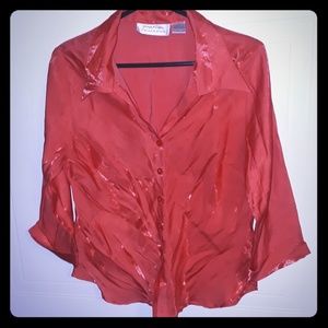 Coral 3/4 sleeve blouse